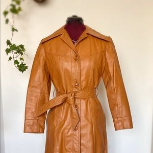 SOLD SOLD vintage leather trench coat small